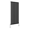 Metro Vertical Radiator - Matt Black - Single Panel (1600mm High) 649mm Wide