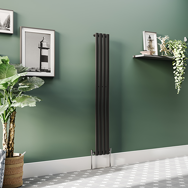 Metro Vertical Radiator - Matt Black - Single Panel (1600x236mm)