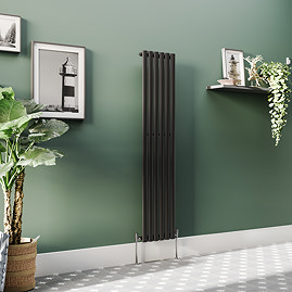 Metro Vertical Radiator - Matt Black - Single Panel (1600mm High) 354mm Wide