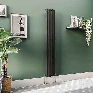 Metro Vertical Radiator - Matt Black - Single Panel (1800mm High) 295mm Wide