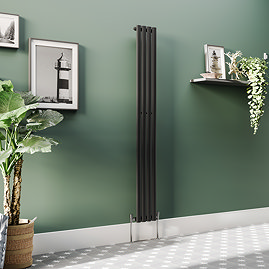 Metro Vertical Radiator - Matt Black - Single Panel (1800mm High) 236mm Wide