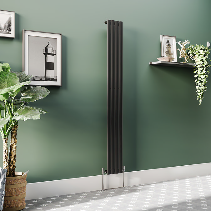 Metro Vertical Radiator - Matt Black - Single Panel (1800mm High) 236mm Wide
