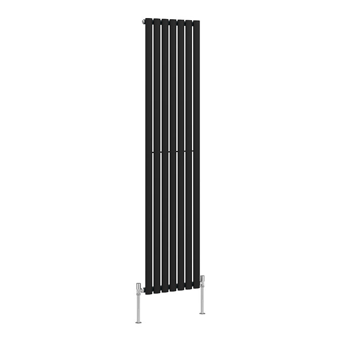 Metro Vertical Radiator - Matt Black - Single Panel (1800mm High) 413mm Wide