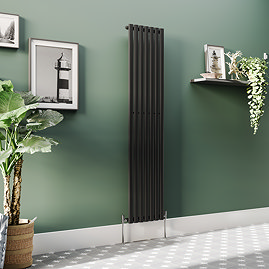 Metro Vertical Radiator - Matt Black - Single Panel (1800mm High) 413mm Wide