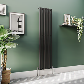 Metro Vertical Radiator - Matt Black - Single Panel (1800mm High) 472mm Wide