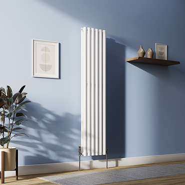 Metro Vertical Radiator - White - Double Panel (1600mm High) 354mm Wide