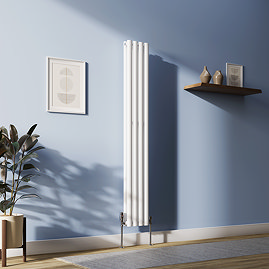 Metro Vertical Radiator - White - Double Panel (1600x236mm)