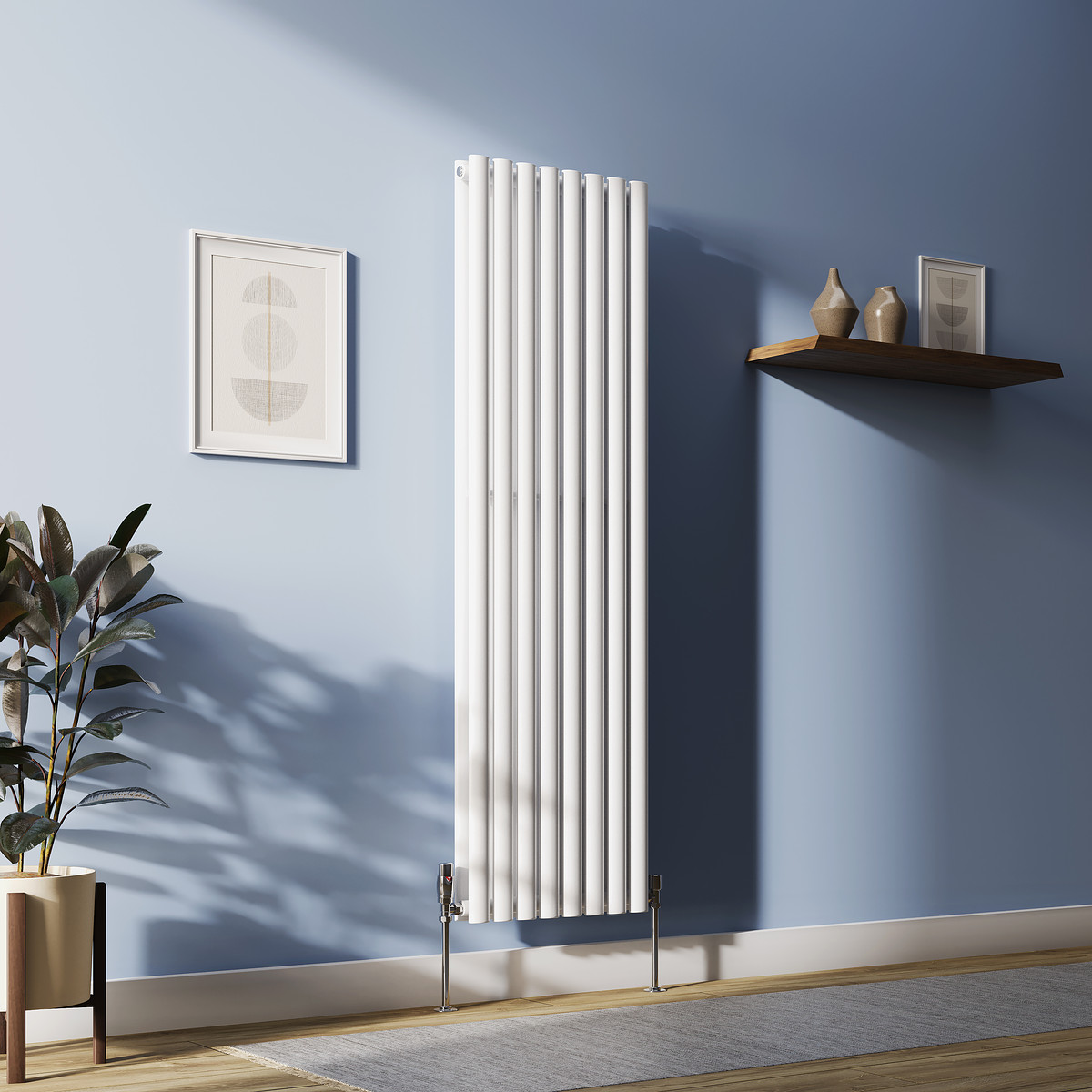 Double Radiator Image Metro Vertical Radiator - White - Double Panel (1600mm High) 472mm Wide ...