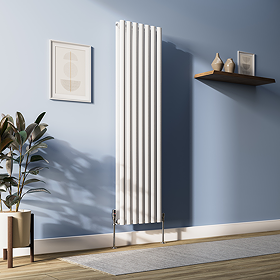 Metro Vertical Radiator - White - Double Panel (1600mm High) 413mm Wide