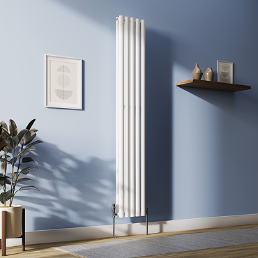 Metro Vertical Radiator - White - Double Panel (1800mm High) 295mm Wide