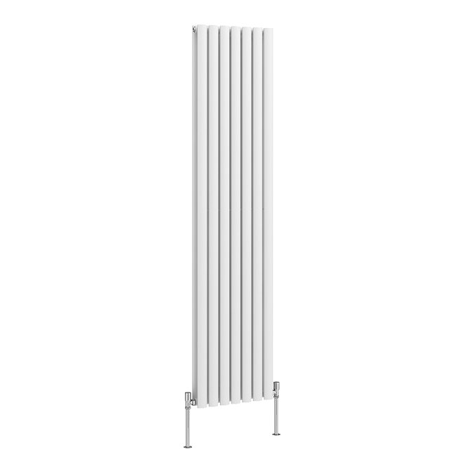 Metro Vertical Radiator - White - Double Panel (1800mm High) 413mm Wide