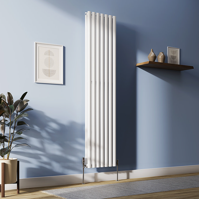 Metro Vertical Radiator - White - Double Panel (1800mm High) 413mm Wide