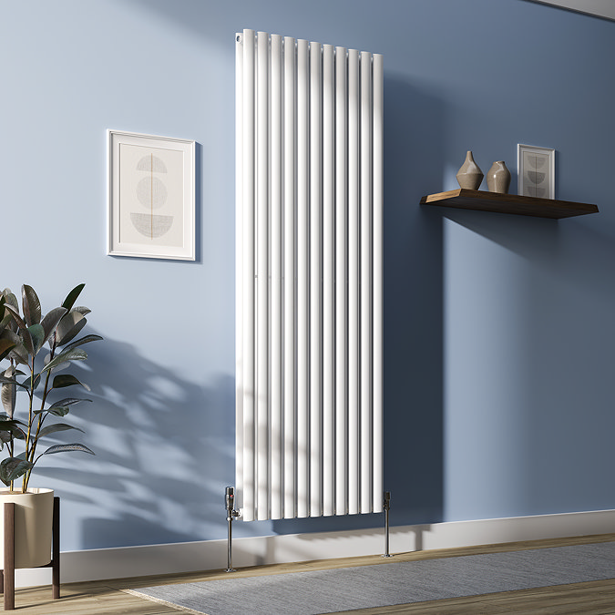 Metro Vertical Radiator - White - Double Panel (1800mm High) 649mm Wide
