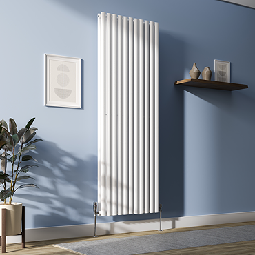 Metro Vertical Radiator - White - Double Panel (1800mm High) 649mm Wide