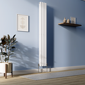 Metro Vertical Radiator - White - Double Panel (1800x236mm)