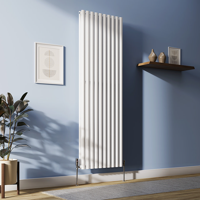 Metro Vertical Radiator - White - Double Panel (1800mm High) 590mm Wide