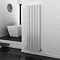 Metro Vertical Radiator - White - Double Panel (1800mm High)  In Bathroom Large Image