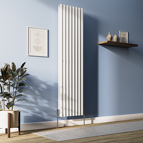 Metro Vertical Radiator - White - Double Panel (1800mm High)