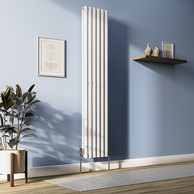 Metro Vertical Radiator - White - Double Panel (1800mm High) 354mm Wide