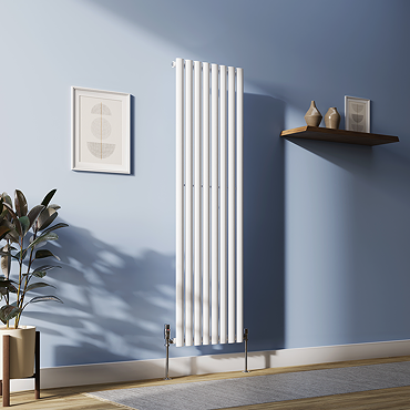 Metro Vertical Radiator - White - Single Panel (1600mm High) 472mm Wide