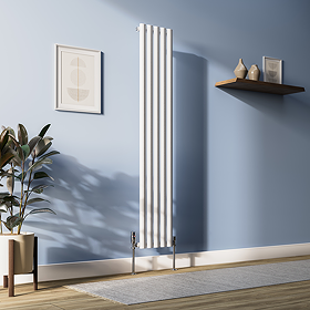 Metro Vertical Radiator - White - Single Panel (1600mm High) 295mm Wide