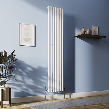 Metro Vertical Radiator - White - Single Panel (1800mm High) 472mm Wide