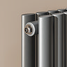Metro Vertical Radiator with Mirror - Anthracite - Double Panel (H1800 x W382mm)