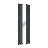 Metro Vertical Radiator with Mirror - Anthracite - Double Panel (H1600 x W500mm)