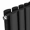 Metro Vertical Radiator with Mirror - Matt Black - Double Panel (H1600 x W500mm)
