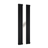 Metro Vertical Radiator with Mirror - Matt Black - Double Panel (H1600 x W500mm)