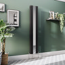 Metro Vertical Radiator with Mirror - Matt Black - Double Panel (H1800 x W382mm)