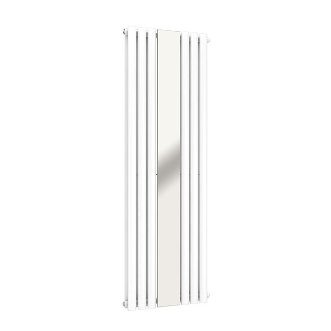 Metro Vertical Radiator with Mirror - White - Double Panel (H1600 x W500mm)