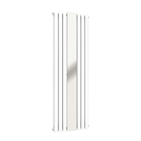 Metro Vertical Radiator with Mirror - White - Double Panel (H1600 x W500mm)