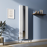 Metro Vertical Radiator with Mirror - White - Double Panel (H1600 x W500mm)