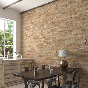 Michigan Ocre Rustic Brick Effect Tiles - 170 x 520mm  Profile Large Image