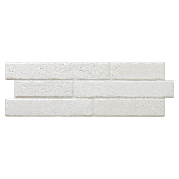 Michigan White Rustic Brick Effect Tiles - 170 x 520mm