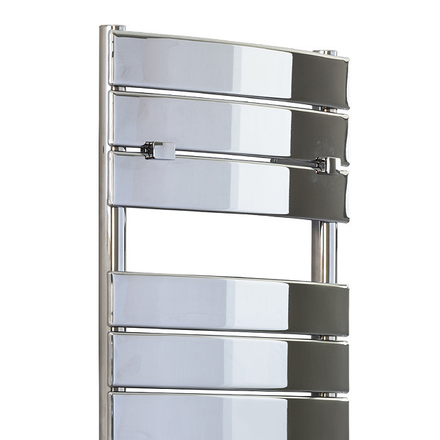 Milan 1213 x 493mm Curved Heated Towel Rail (incl. Valves + Electric