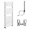 Milan 1213 x 493mm Curved Heated Towel Rail (incl. Valves + Electric Heating Kit) Large Image