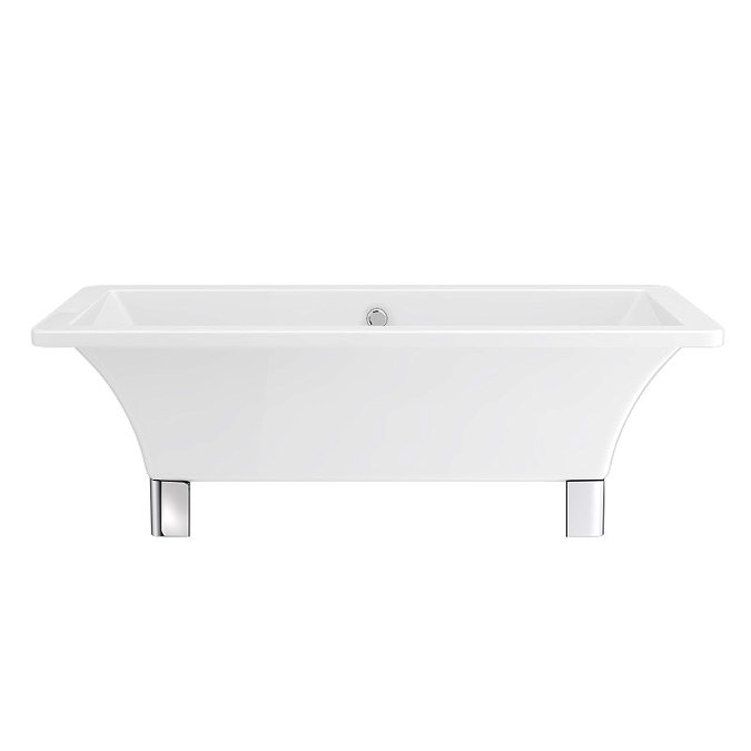 Milan 1690 Modern Square Roll Top Bath with Chrome Leg Set Profile Large Image
