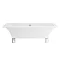 Milan 1690 Modern Square Roll Top Bath with Chrome Leg Set Profile Large Image