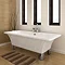 Milan 1690 Modern Square Roll Top Bath with Chrome Leg Set Large Image