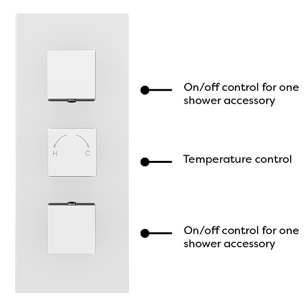 Milan 2 Outlet Shower System (Fixed Shower Head + Overflow Bath Filler)  In Bathroom Large Image