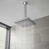 Milan 200 x 200mm Fixed Square Shower Head + Ceiling Mounted Arm Large Image