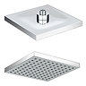 Milan 200 x 200mm Square Shower Head with Swivel Joint Large Image