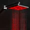 Milan 200 x 200mm Square LED Shower Head with Wall Mounted Arm - Chrome Large Image