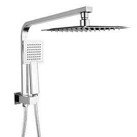 Milan 200 x 200mm Square Shower Kit with Fixed Head, Diverter, + Integrated Handset Medium Image