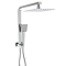 Milan 200 x 200mm Square Ultra-Thin Shower Head, Arm, Diverter, Integrated Handset and Hose