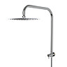 Milan 200 x 200mm Square Shower Kit with Fixed Head, Integrated Diverter + Hose