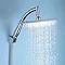 Milan 200 x 200mm Square Stainless Steel Shower Head Extension Arm + Hose Kit Large Image