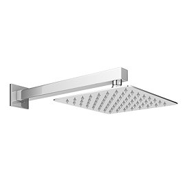 Milan 200 x 200mm Ultra-Thin Square Shower Head with Straight Shower Arm